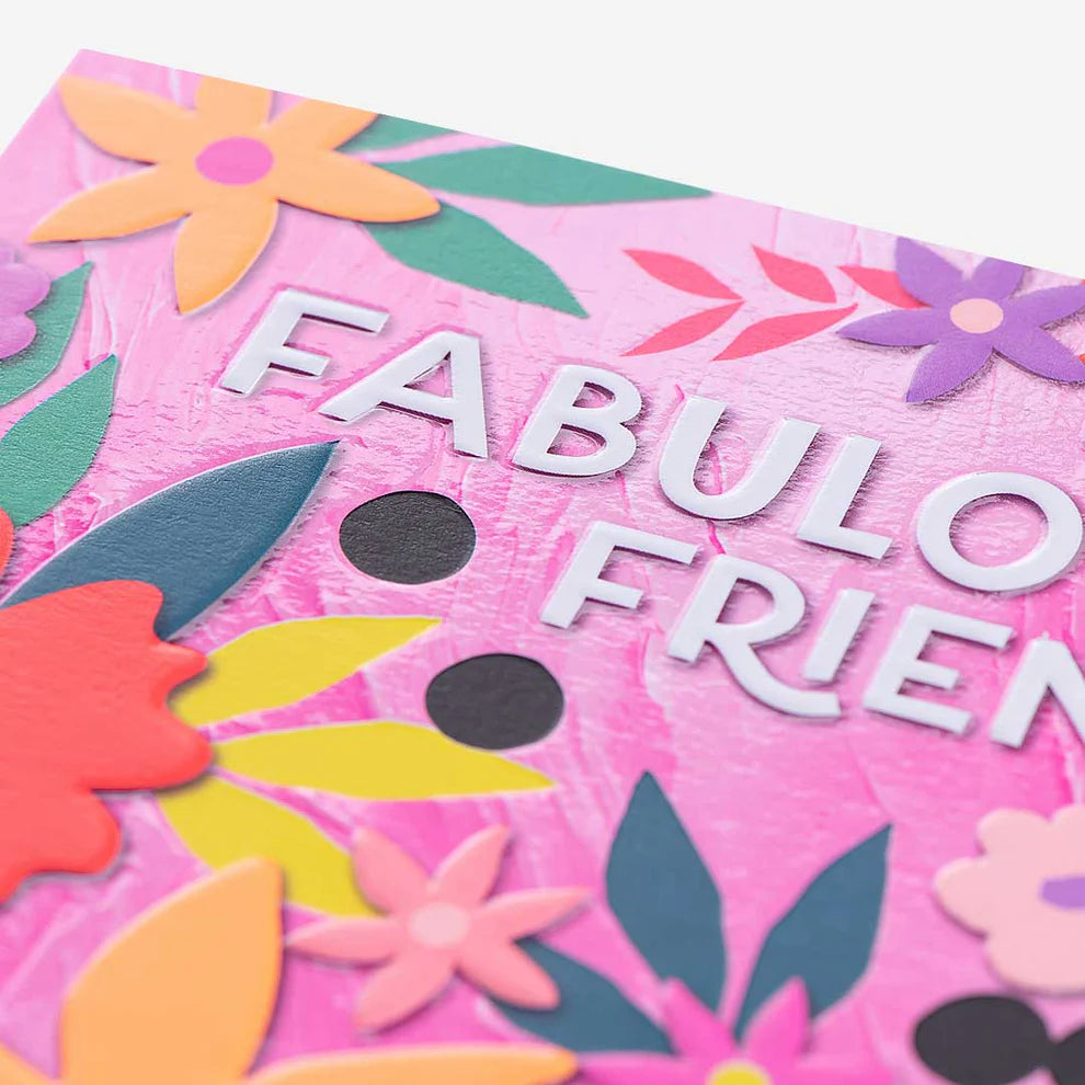 Fab Friend Floral Birthday Card, a thoughtful and stylish choice in birthday cards and birthday card greeting cards for celebrating special friendships.