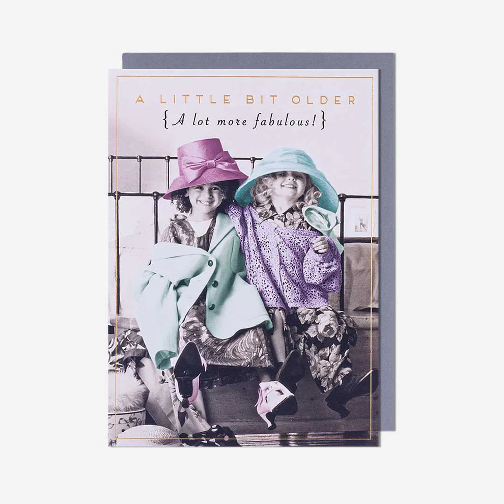 Humorous blank celebration card for someone fabulous and aging gracefully