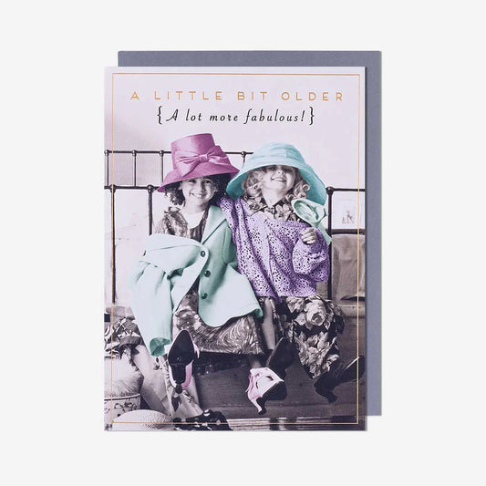 Humorous blank celebration card for someone fabulous and aging gracefully