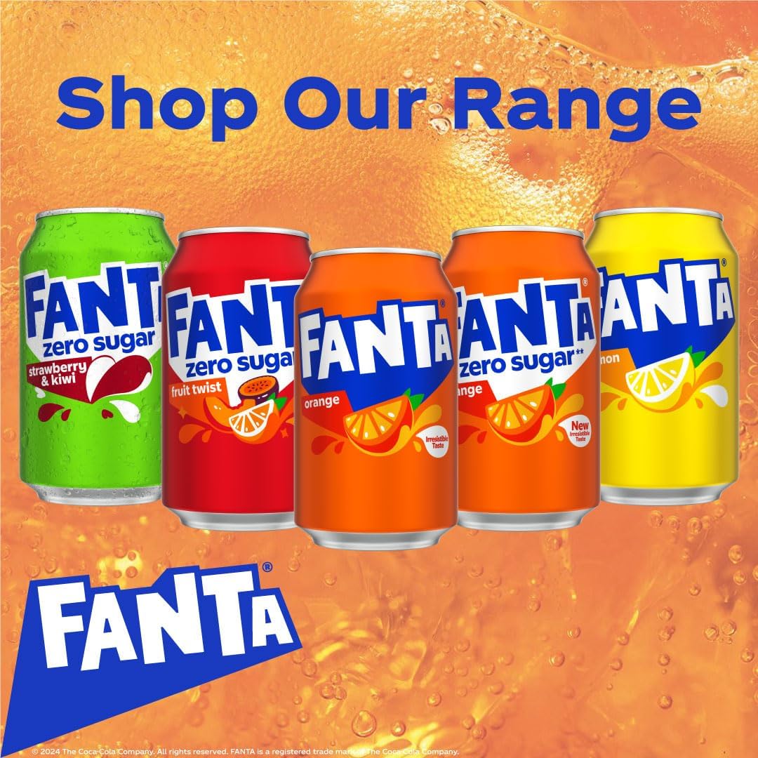Fanta Zero Orange can range of flavour