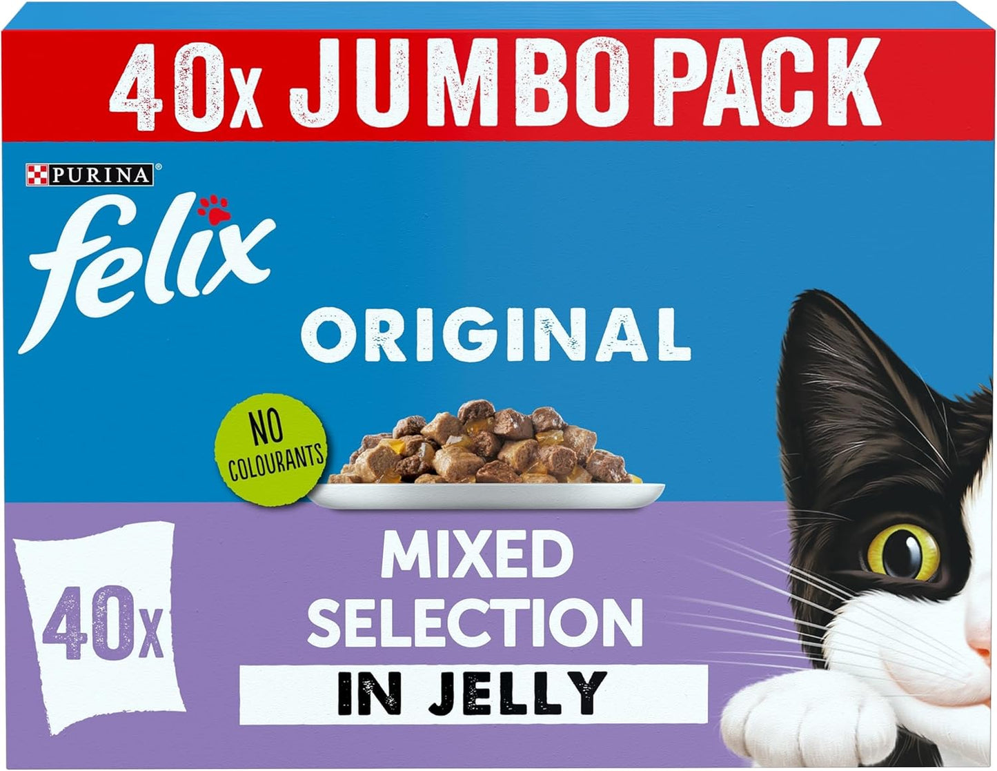 felix original mixed jelly wet cat food 40 x 85g