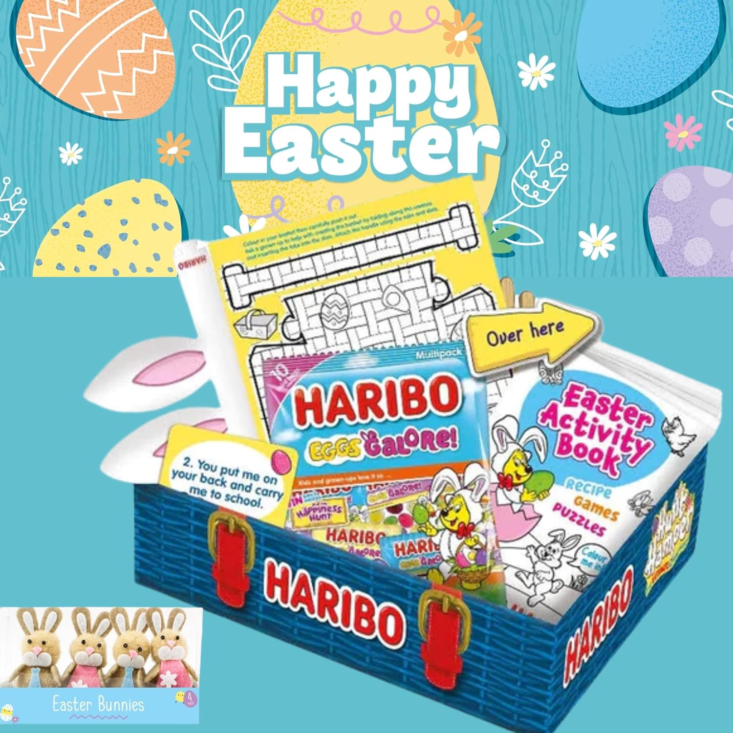 Haribo sweets and bunny decorations for fun Easter celebrations