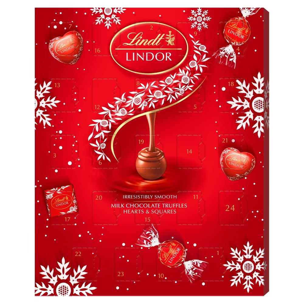 Lindt Lindor Milk Chocolate Advent Calendar 235g for daily Christmas indulgence