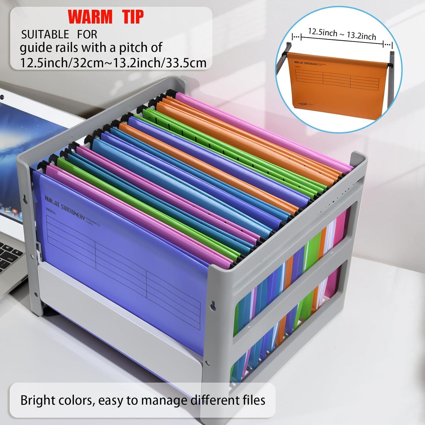 Easy-to-label suspension files for cabinets and drawers