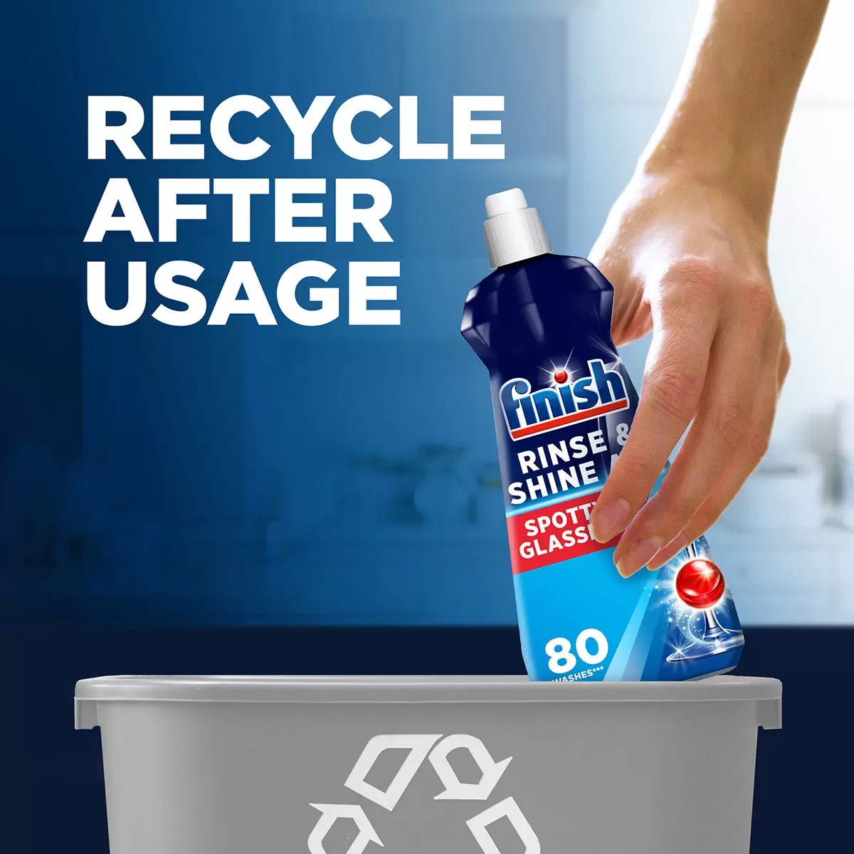Finish Rinse Agent leaves dishes gleaming and residue-free after every wash