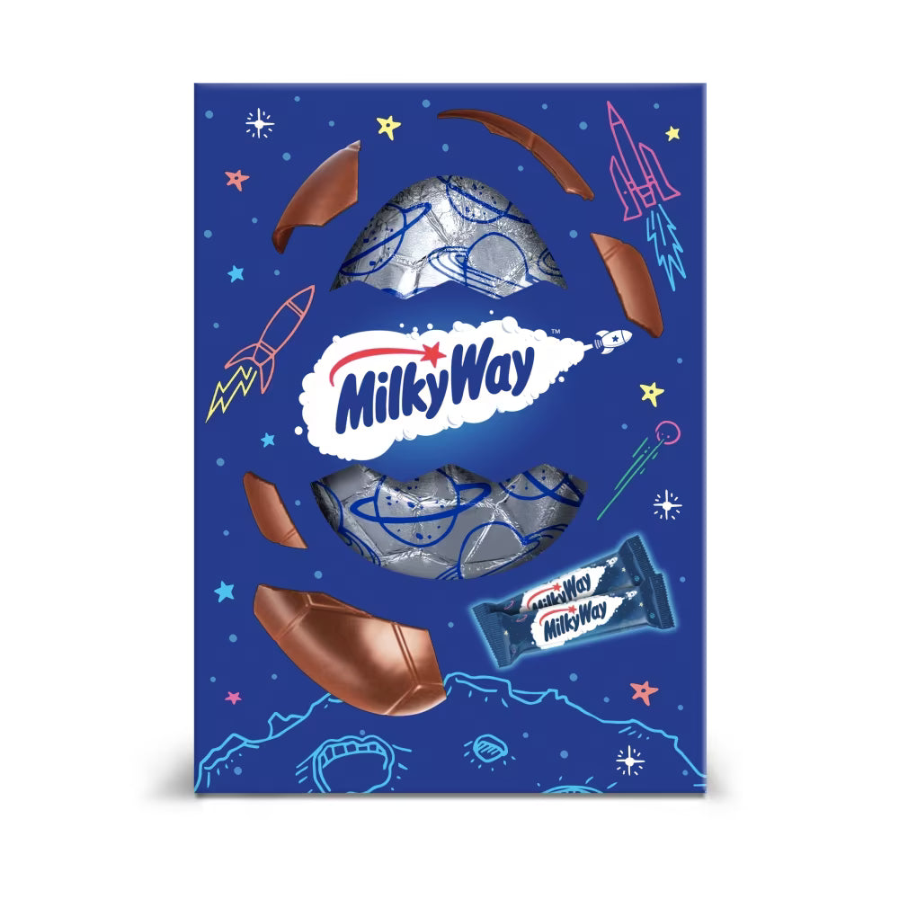Includes 2 classic Milky Way chocolate bars inside