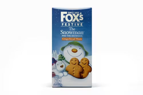 Fox's Snowman Gingerbread Men Minis 8 x 100g festive biscuits