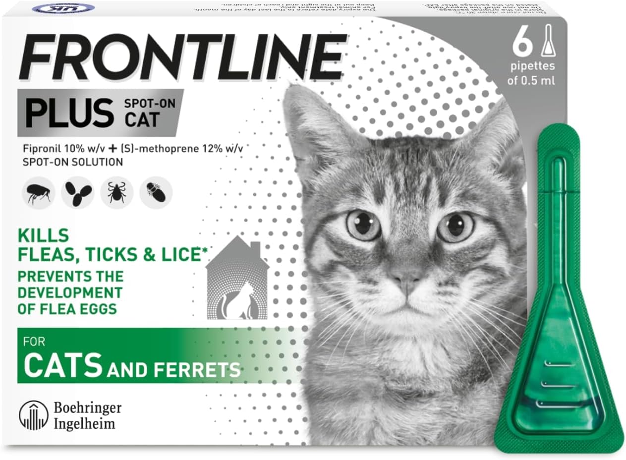 frontline plus flea tick treatment for cats ferrets 6 pack