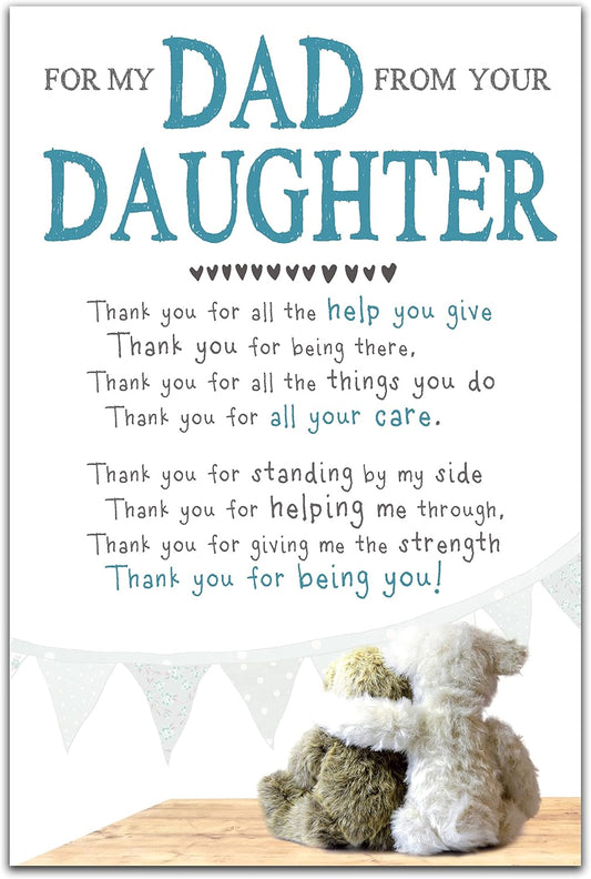 Playful and lighthearted Father’s Day card for dad from daughter — a delightful addition to your fathers day gifts and cards collection.