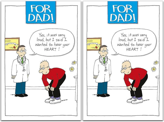Pack of 2 funny Father’s Day cards — great for adding humour to fathers day gifts from kids