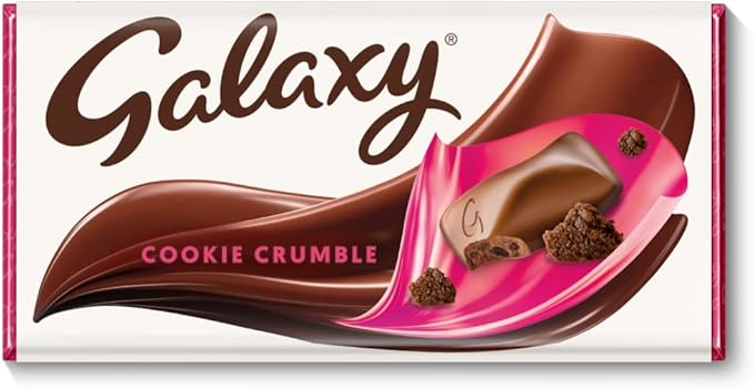 Galaxy Cookie Crumble 135g milk chocolate bar with crunchy cookie pieces