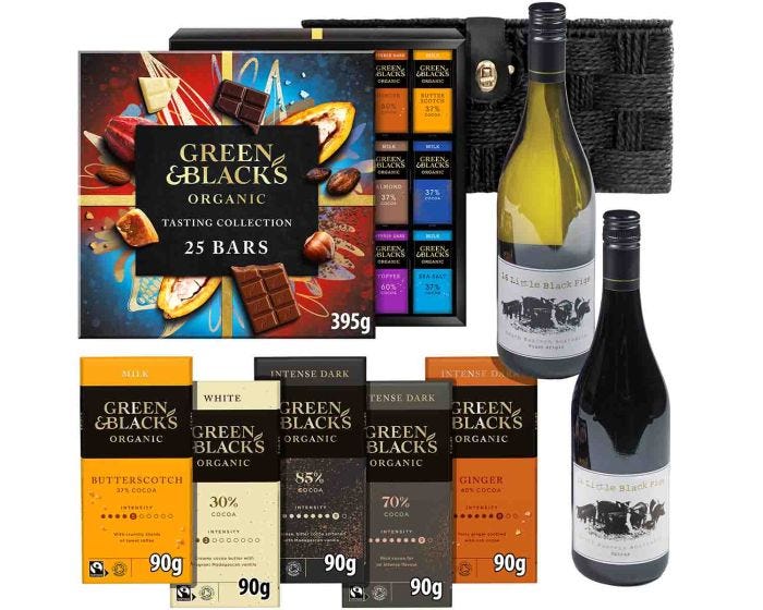 Green & Black’s chocolate paired with exquisite wines