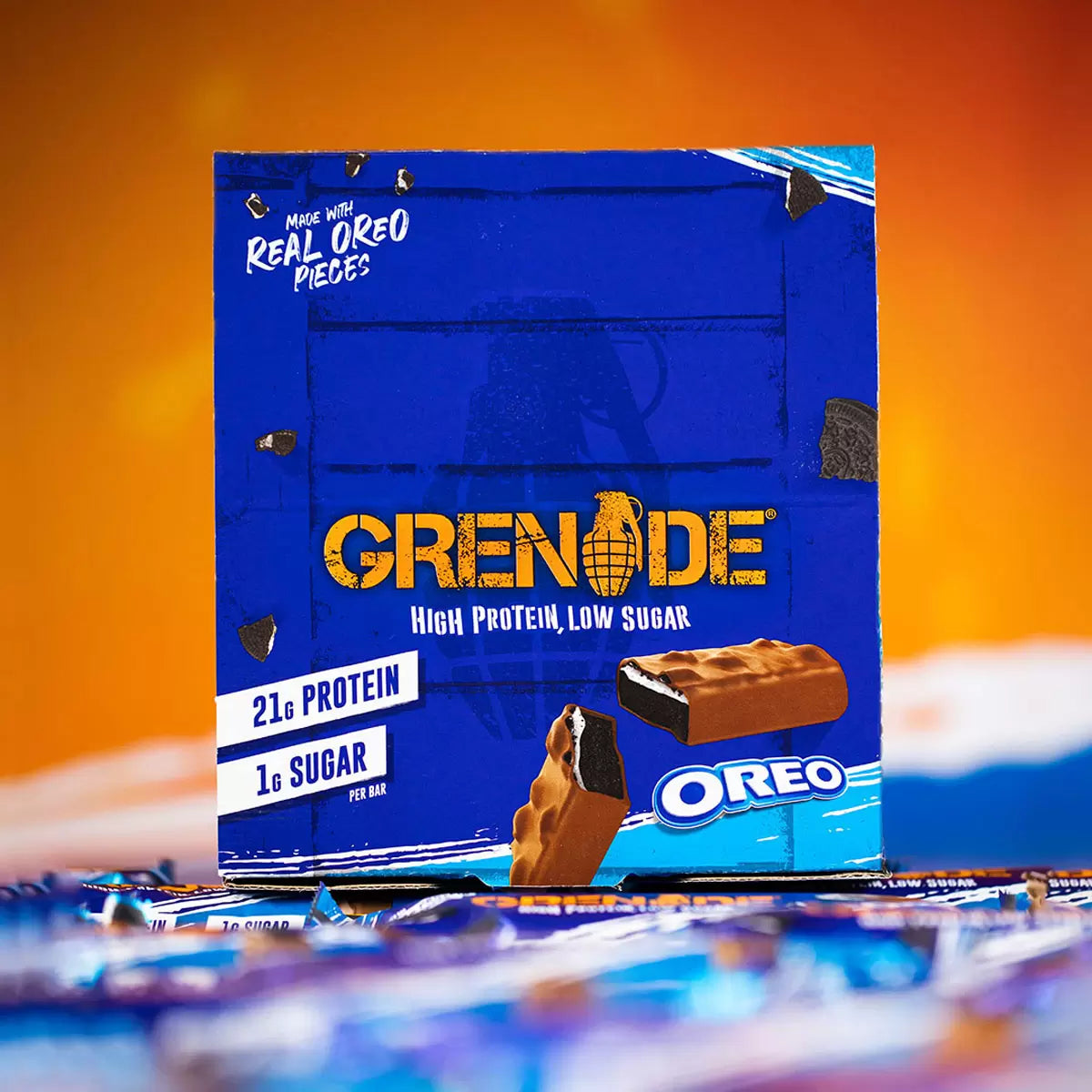 Grenade Oreo Protein Bar, a high-protein snack for fitness enthusiasts