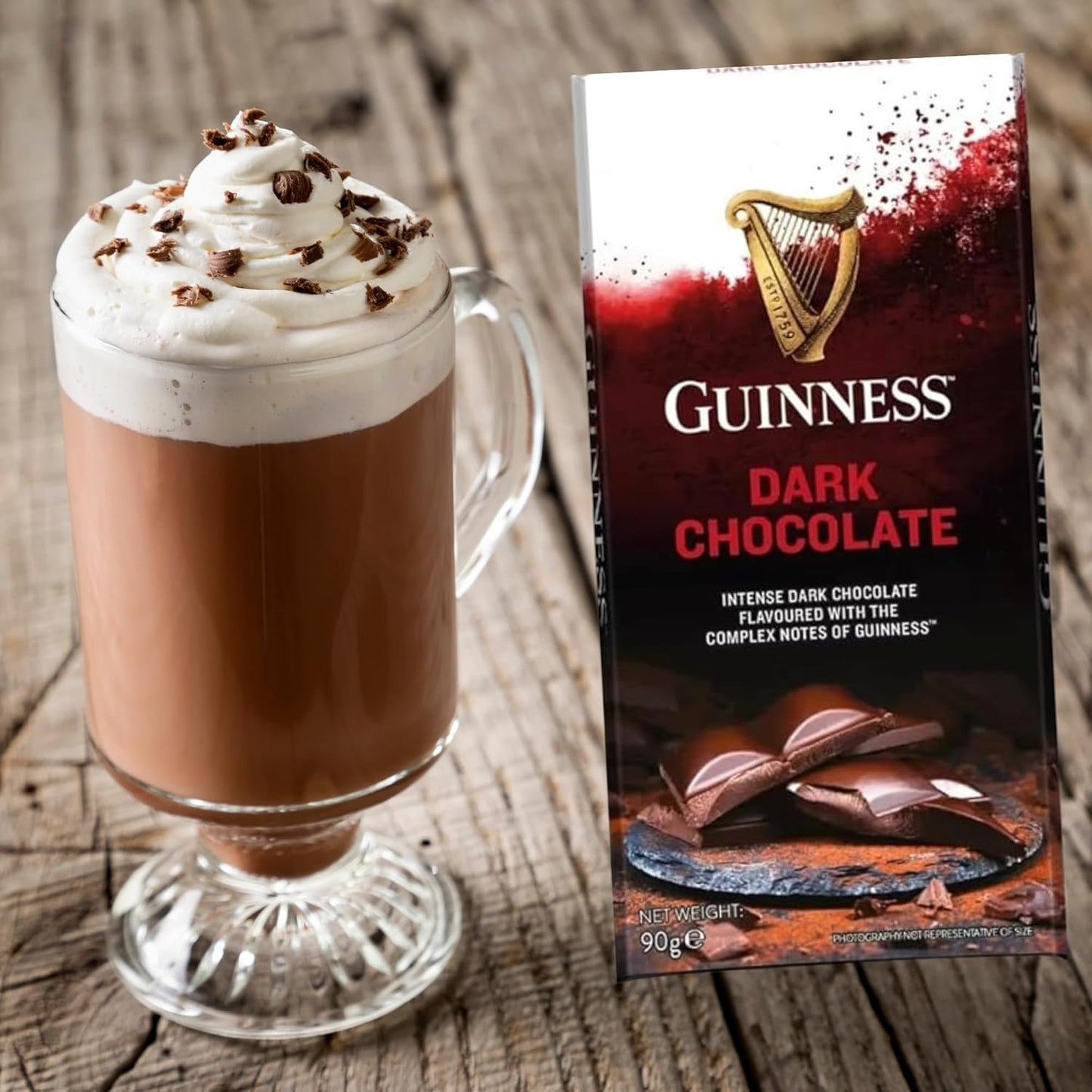Cozy Guinness Hot Chocolate Gift Set with Dark Chocolate Bar and Card