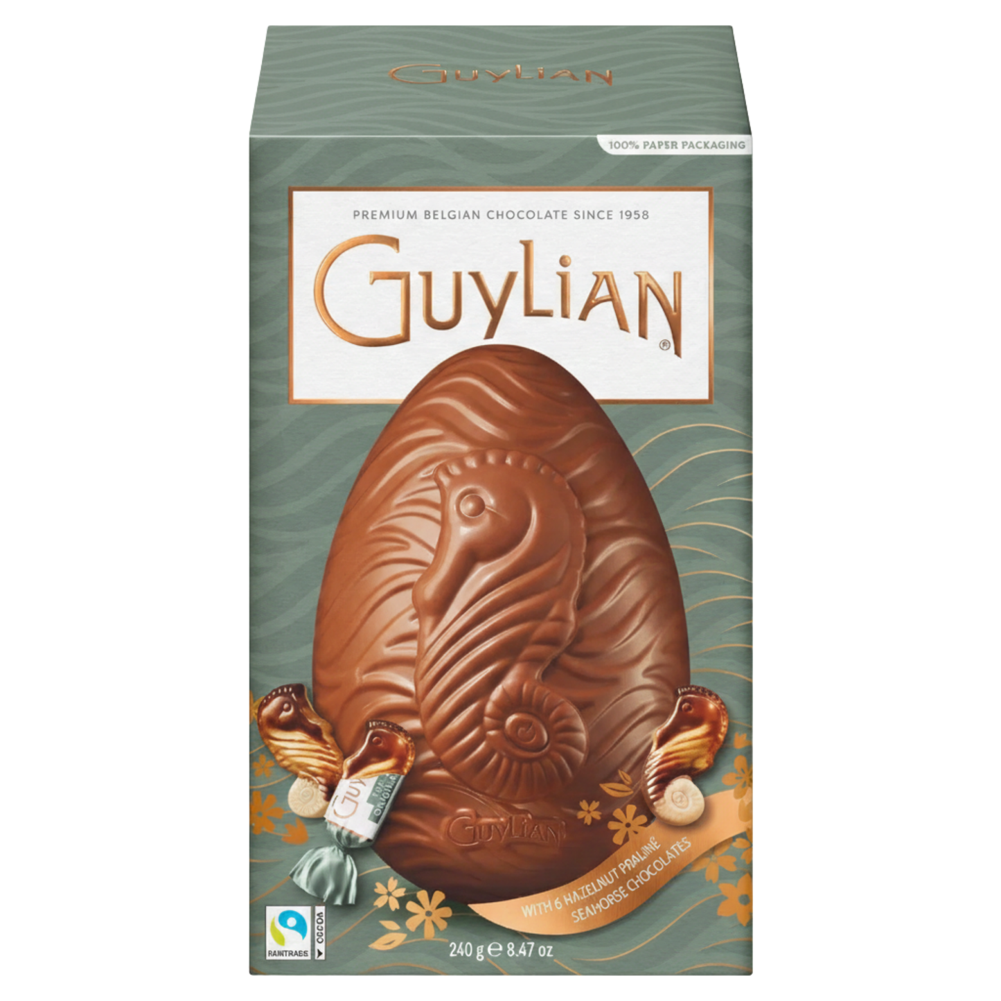 Guylian Seahorse Easter Egg 6 hazelnut praliné chocolates