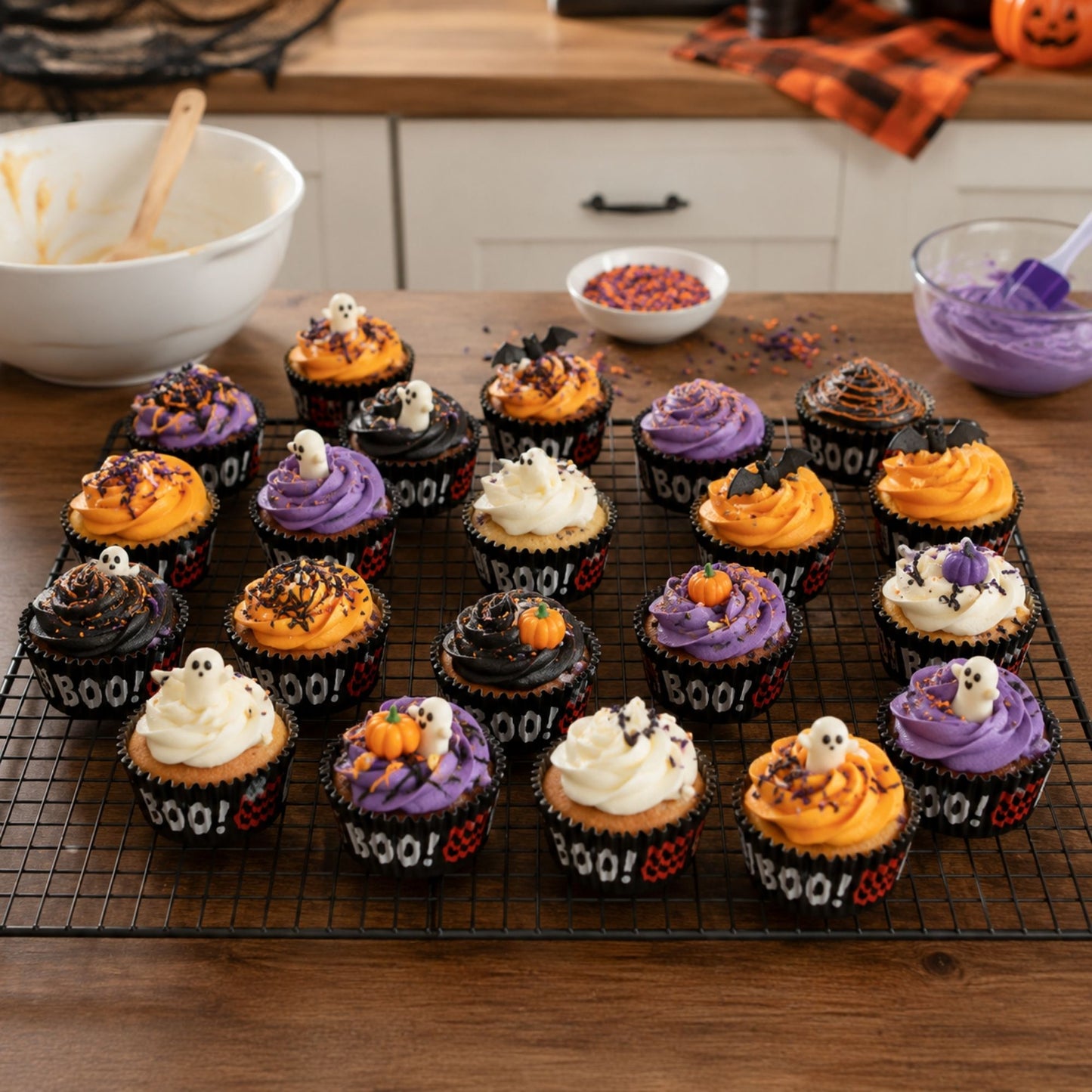 Halloween cupcake packaging for festive treats