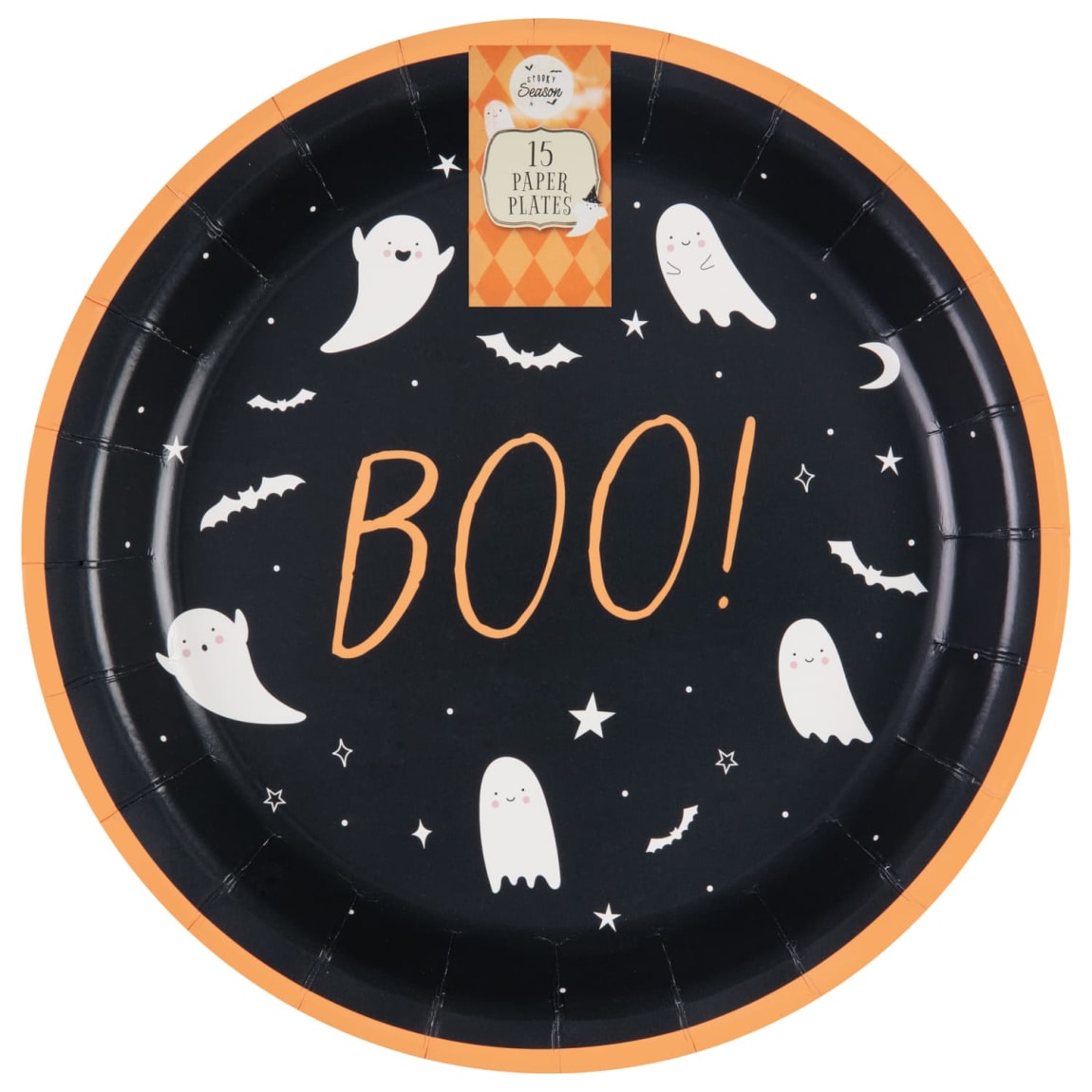 Halloween-themed paper plates for parties and treats