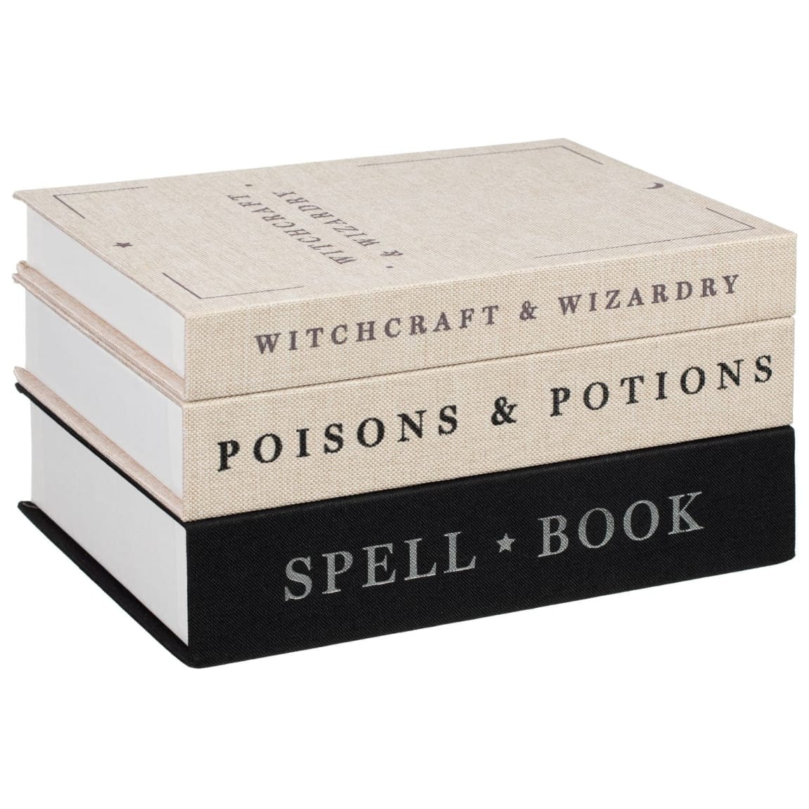Halloween Storage Books 3pk including Witchcraft & Wizardry, Poisons & Potions, and Spell Book