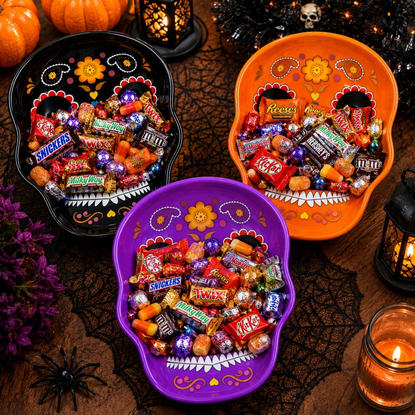 Halloween candy trays for sweets and treats