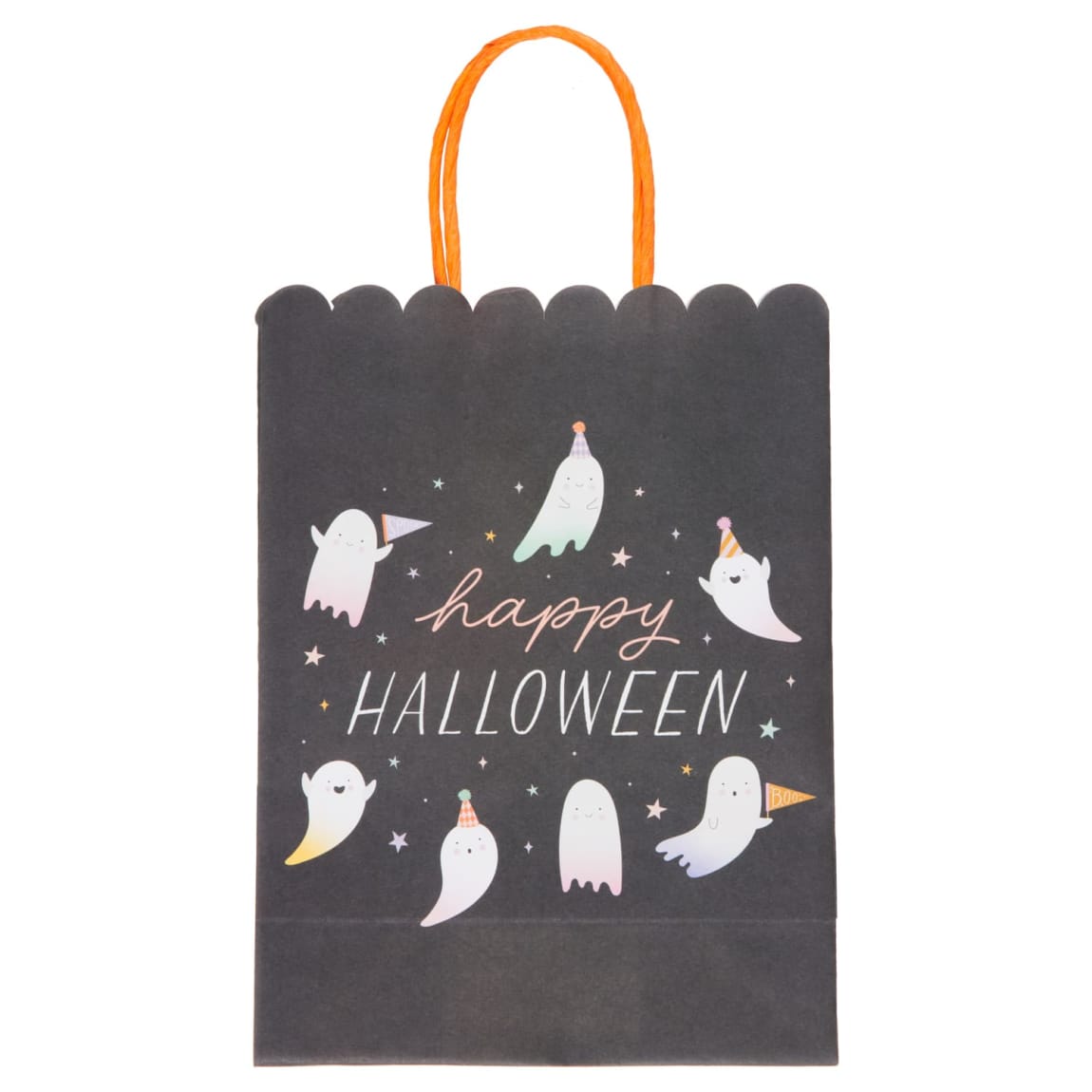 Trick or Sweet Halloween Treat Bags 8-pack featuring 4 spooky designs, perfect for kids collecting candy
