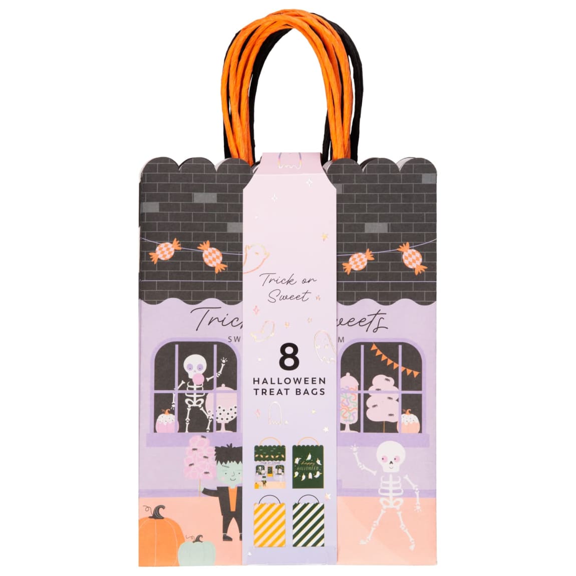 Halloween 8pk Trick or Sweet Treat Bags, perfect for trick-or-treating
