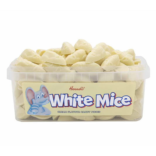 Hannah’s White Chocolate Mice Tub 600g with 120 creamy sweets
