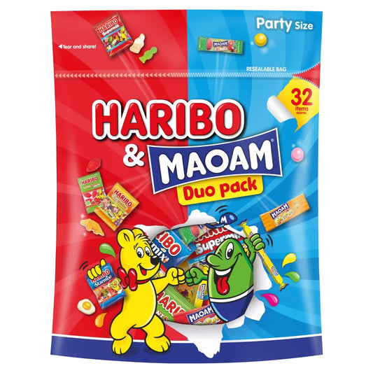 Haribo & Maoam Duo Multipack 450g with 32 fun-size jelly and chewy sweets