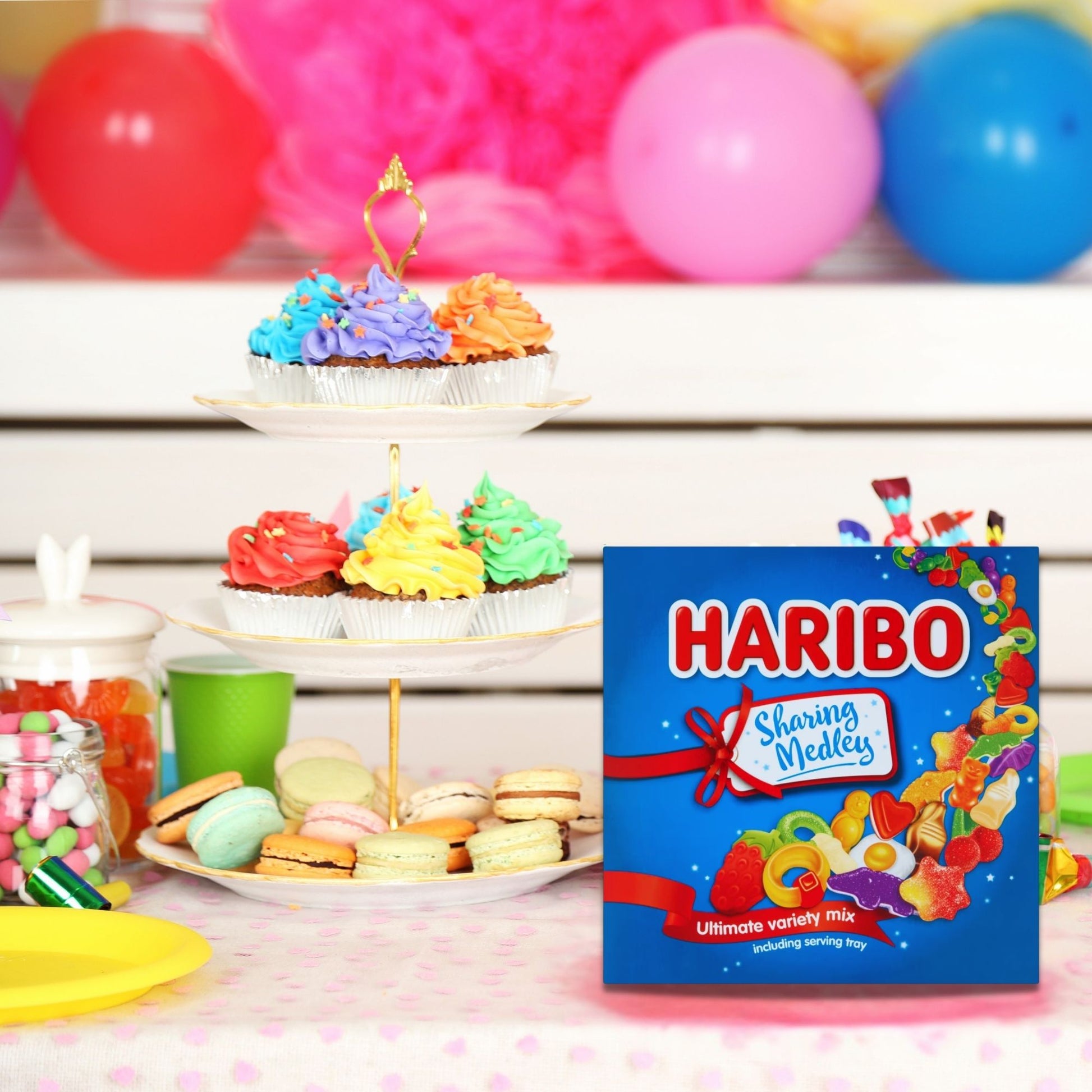 Haribo 480g gift box with assorted fruity and gummy sweets
