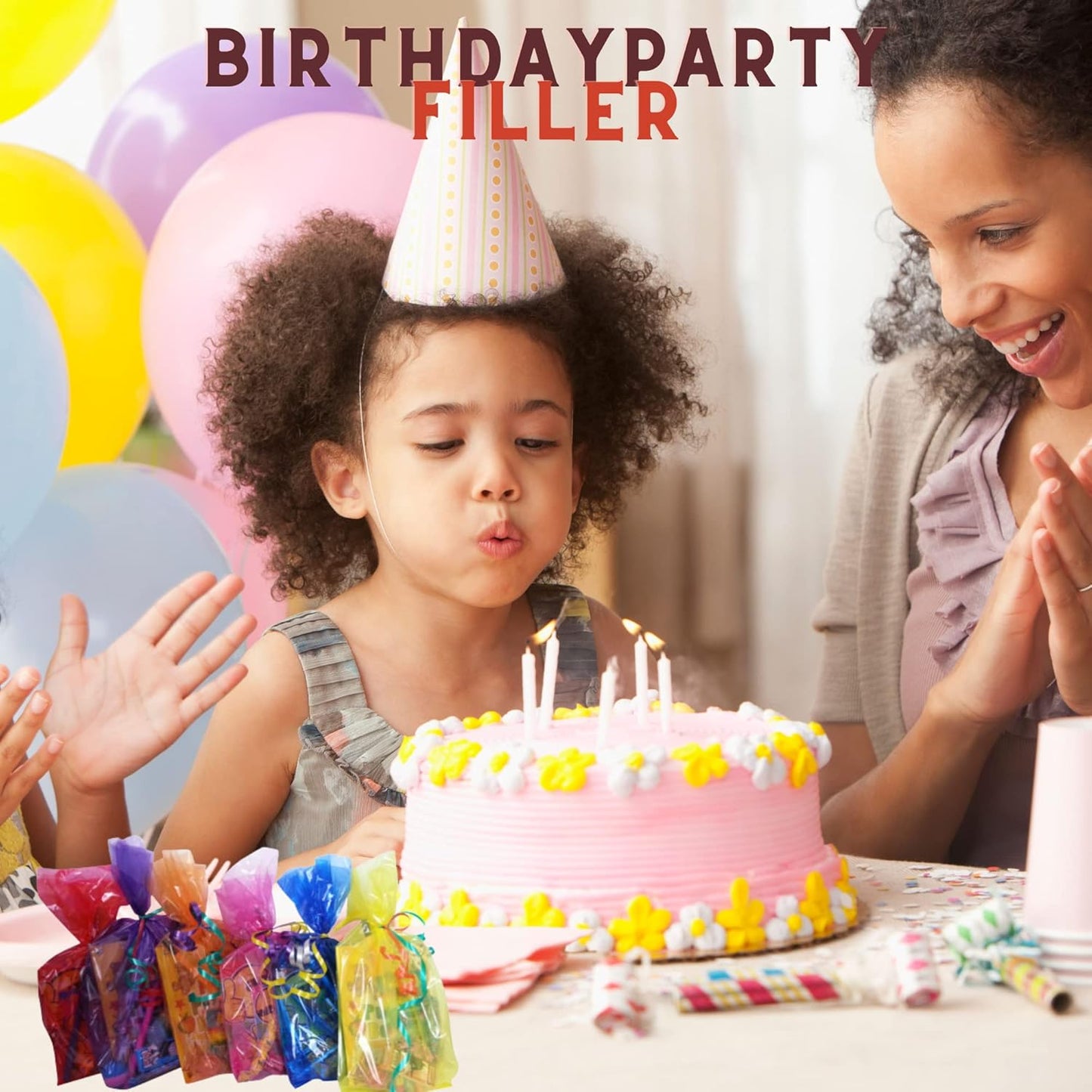 Haribo sweets gift pack with balloons for kids’ parties