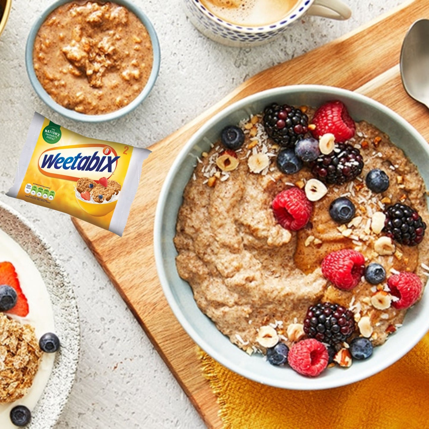 Healthy breakfast option with Weetabix biscuits