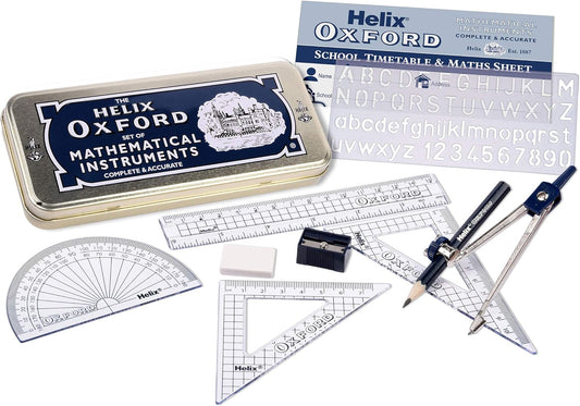 Helix Oxford maths set with geometry tools