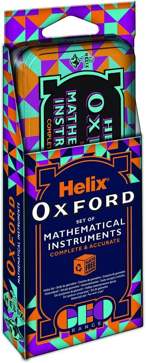 Orange Helix Oxford case with geometry instruments