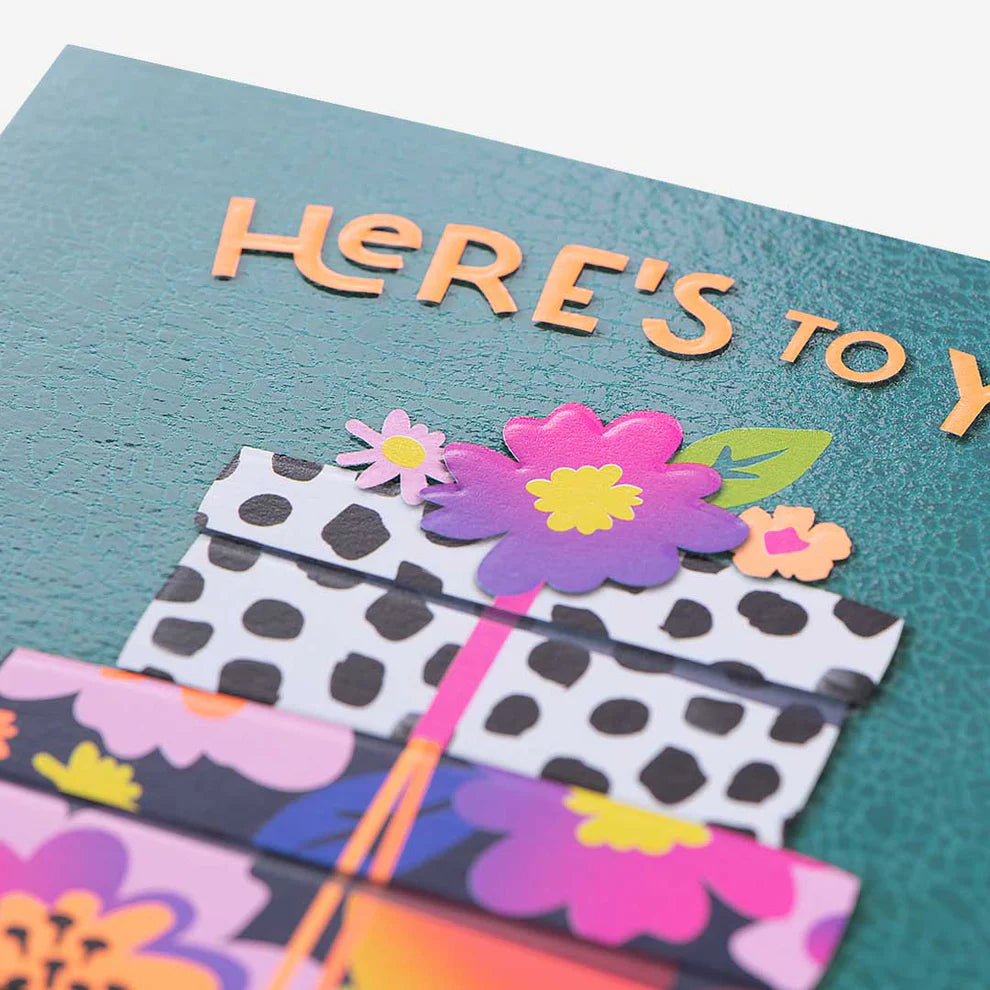 Here's To You Presents Birthday Card, a stylish addition to birthday cards and birthday card greeting cards for celebrating special occasions.