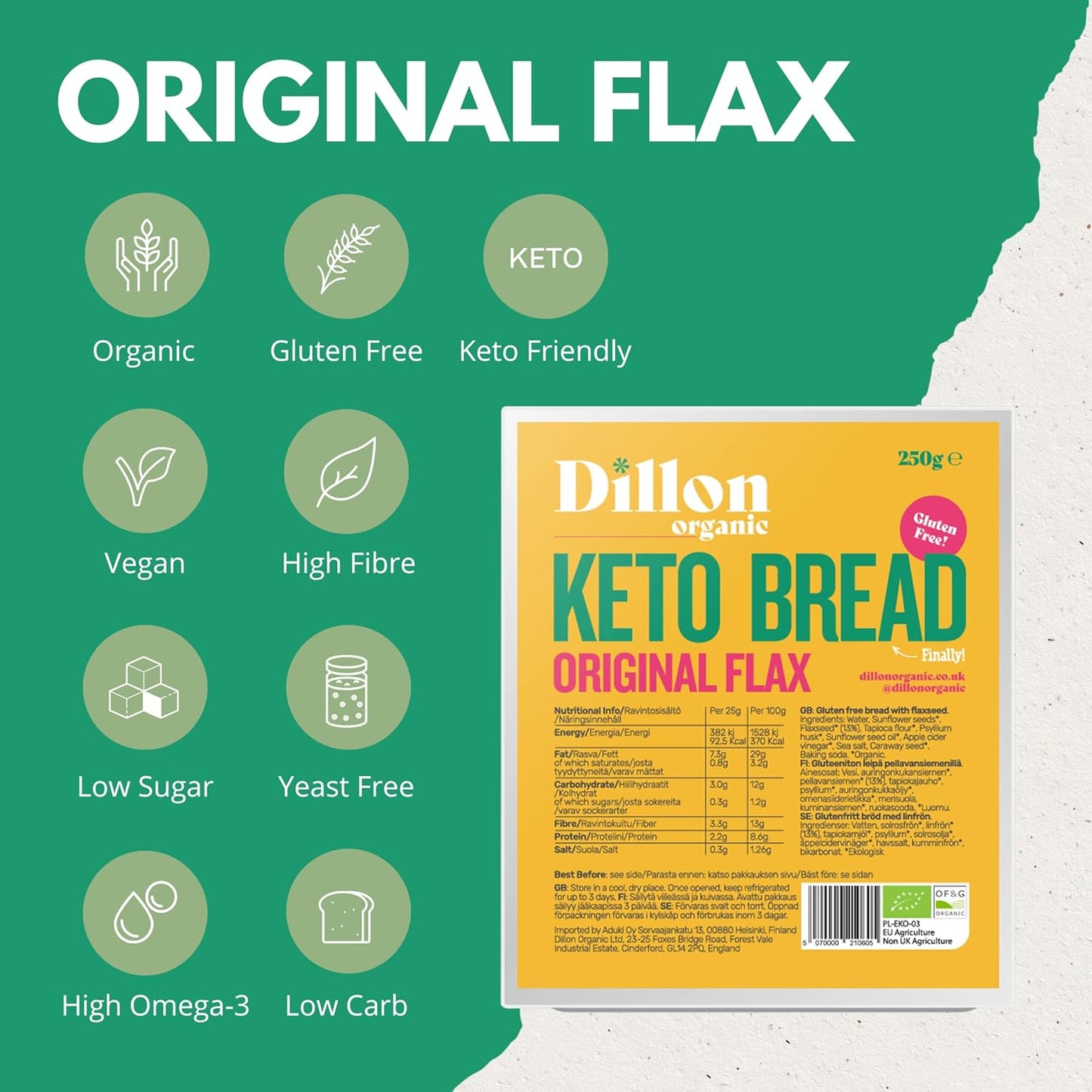 High fibre flax bread keto friendly