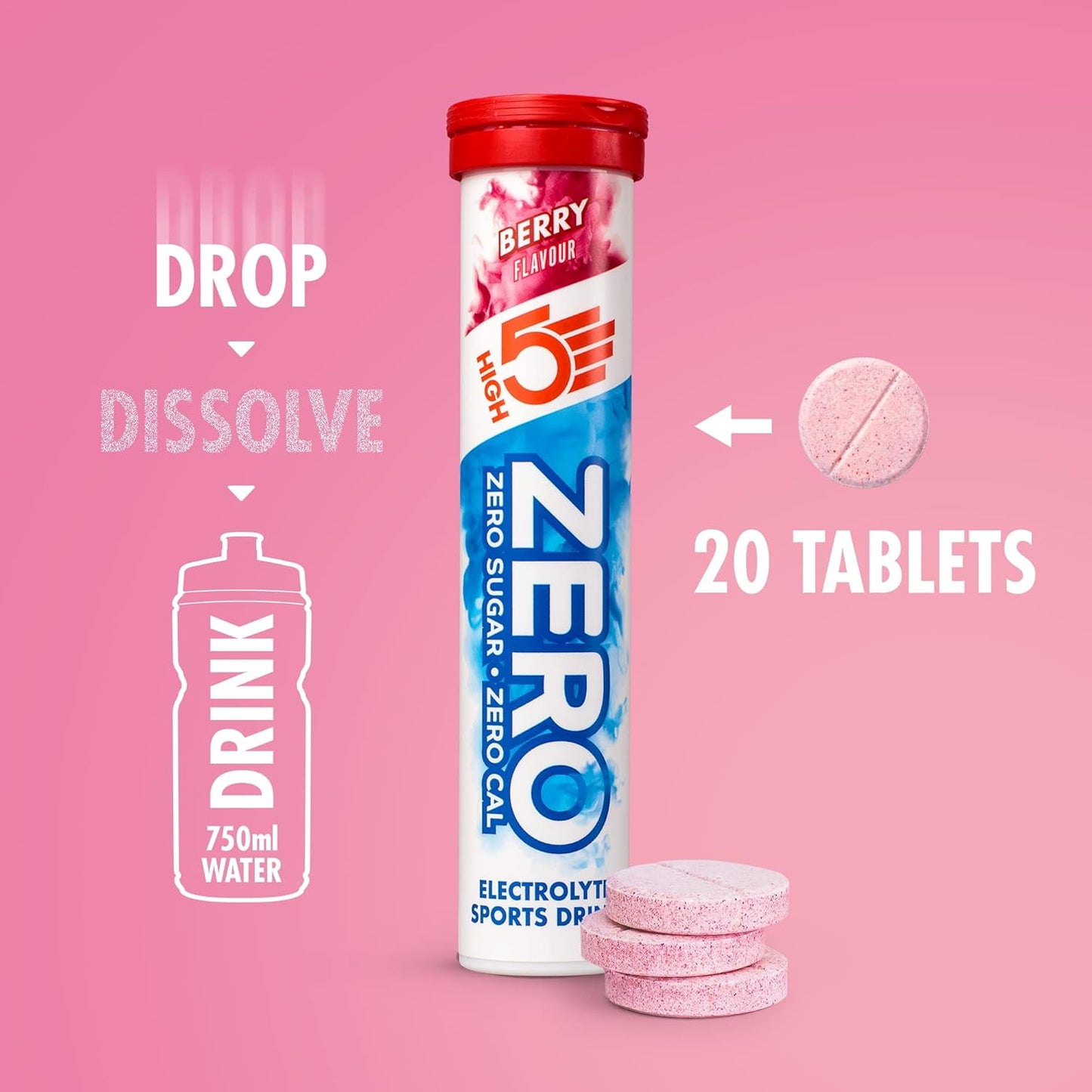 HIGH5 ZERO Electrolyte Tablet for hydration with berry flavour and 0 calories