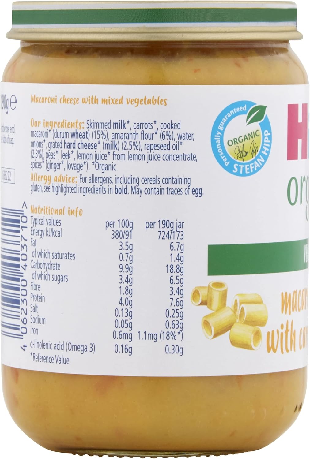 organic lunch jar for babies hipp macaroni
