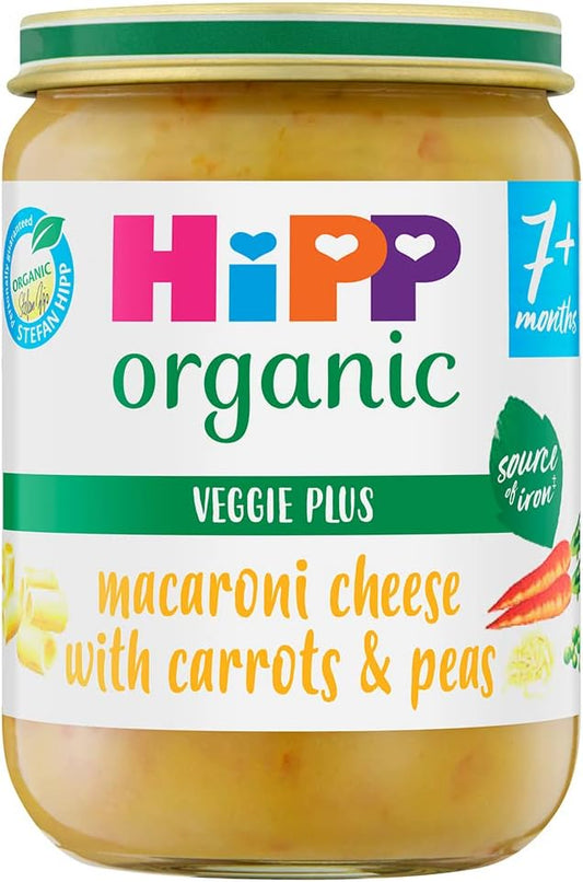 hipp organic macaroni cheese baby food jars