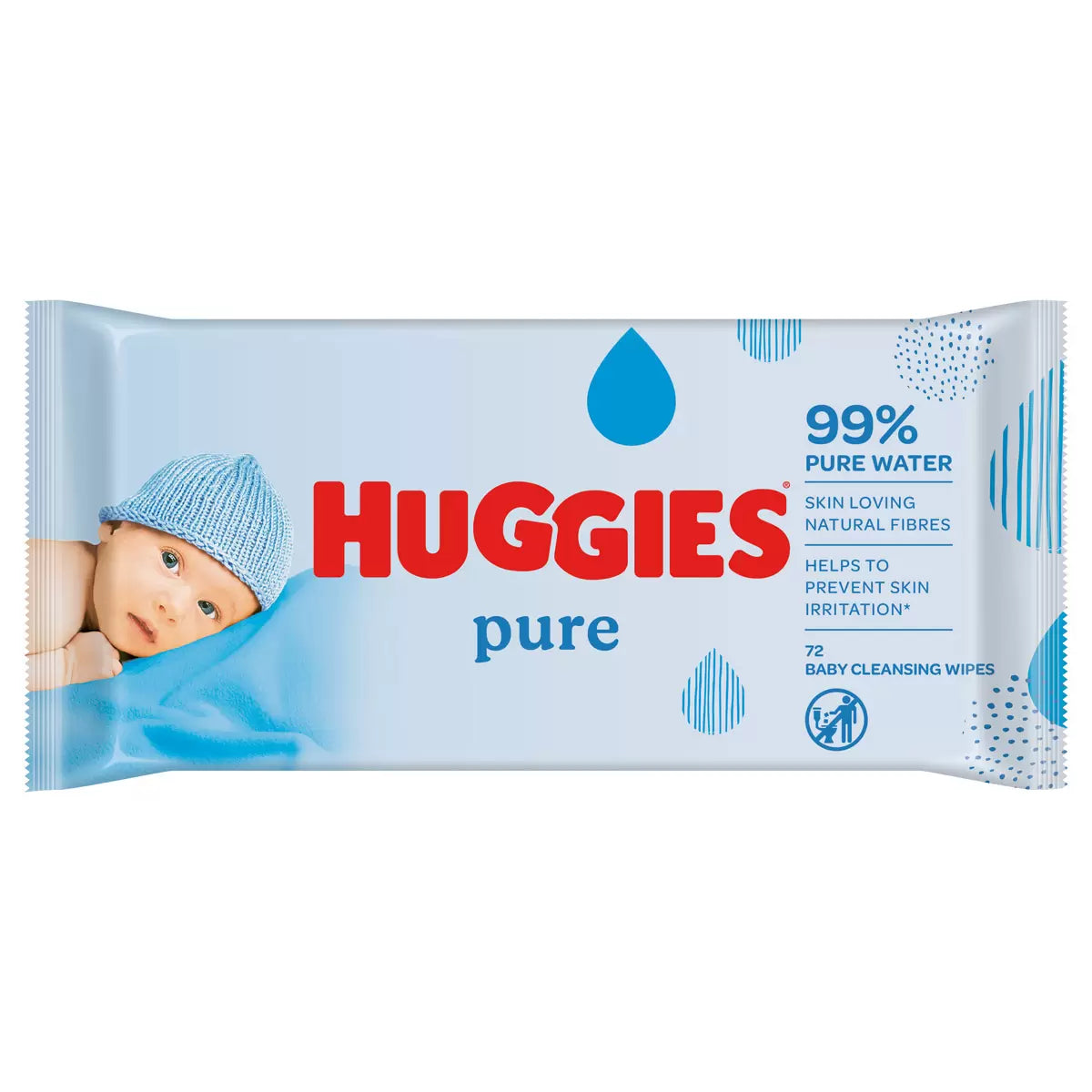 Huggies Pure Baby Wipes, 10 x 72 – soft, natural wipes for your baby’s sensitive skin