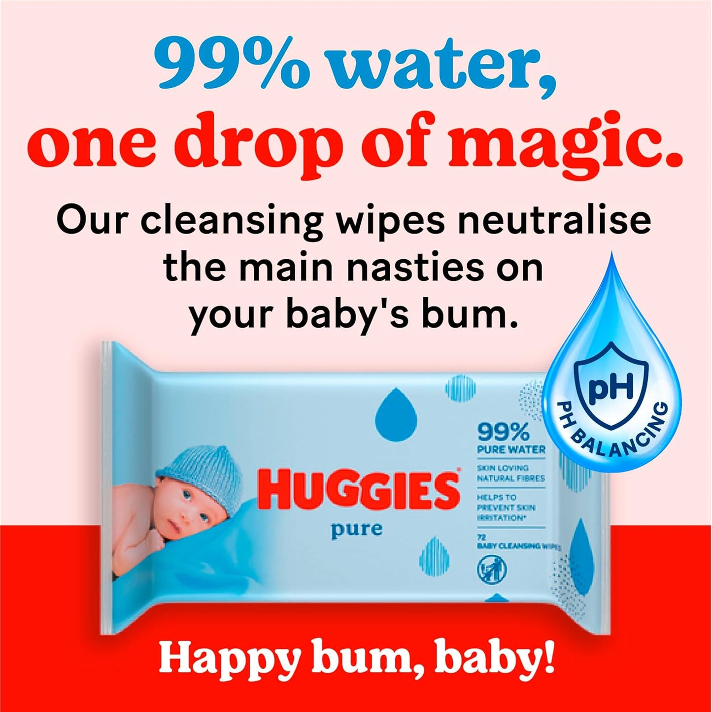 Huggies Pure Baby Wipes – 672 count (12 x 56 packs) for soft and pure baby skin care