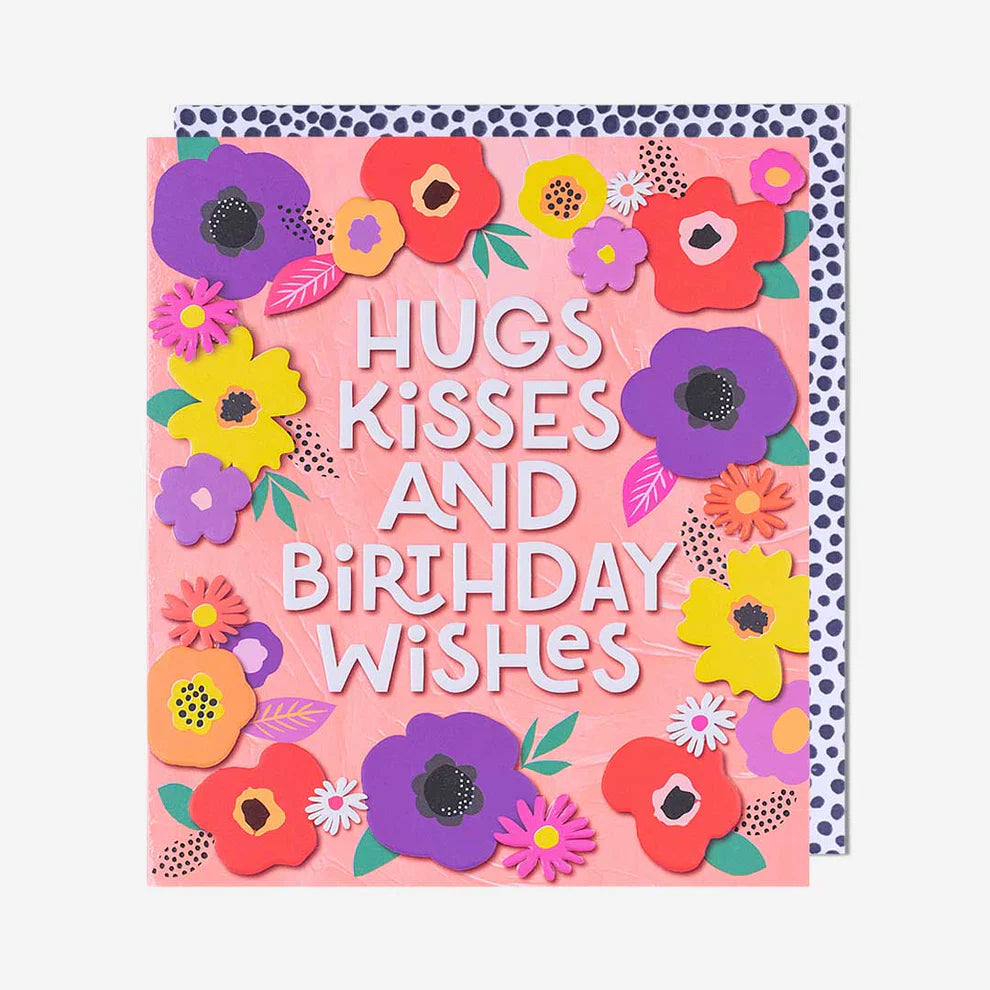 Trend birthday card with floral design — Hugs and Kisses style. Find birthday card greeting cards and greeting cards near me for every heartfelt celebration.
