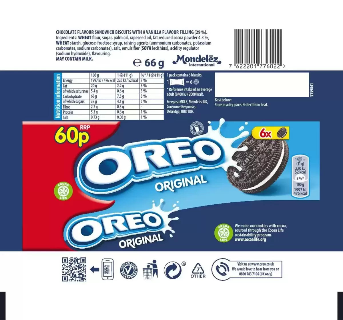 reo Original biscuits with creamy filling 20-pack snack size