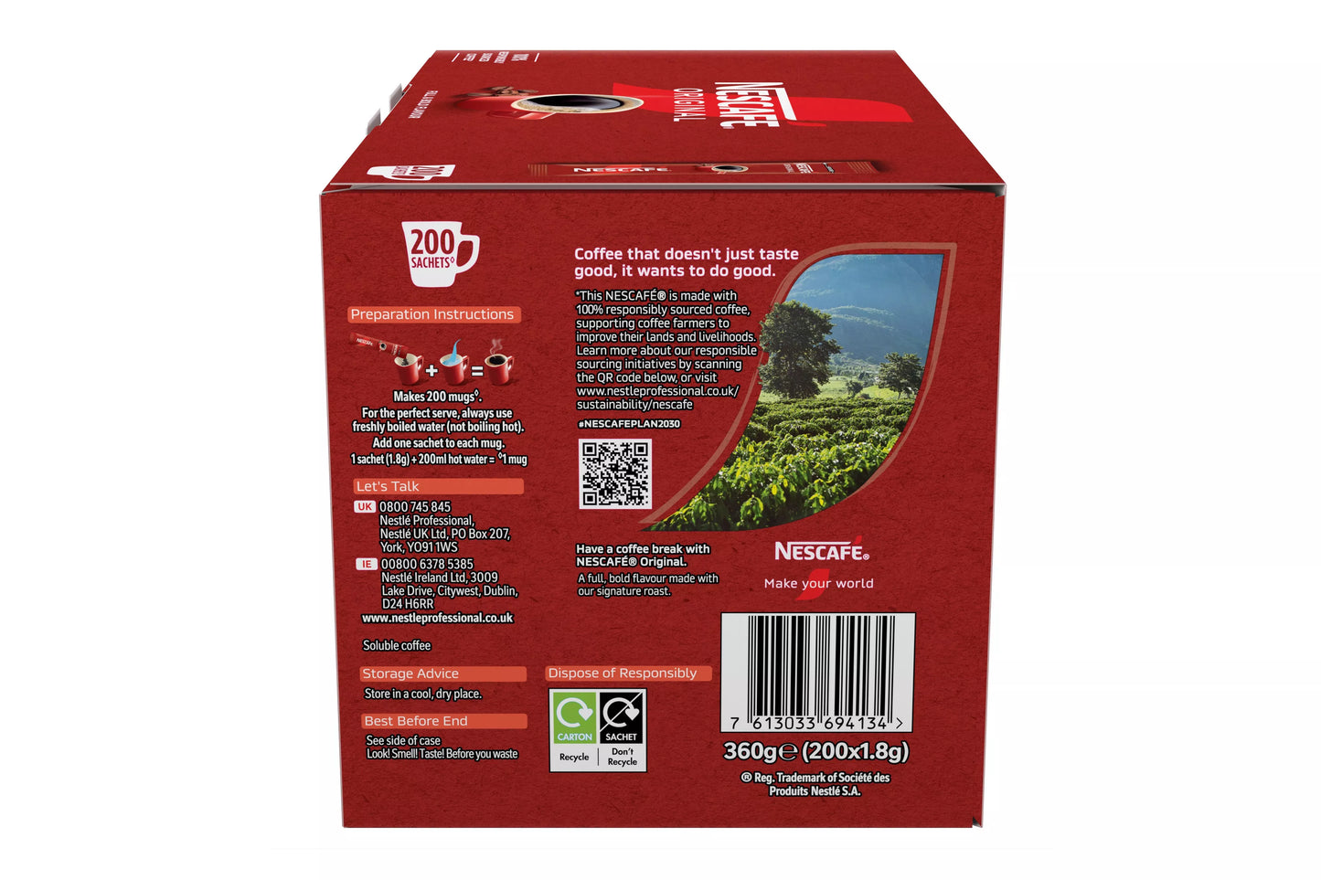 instant coffee sachets for workplace or personal use