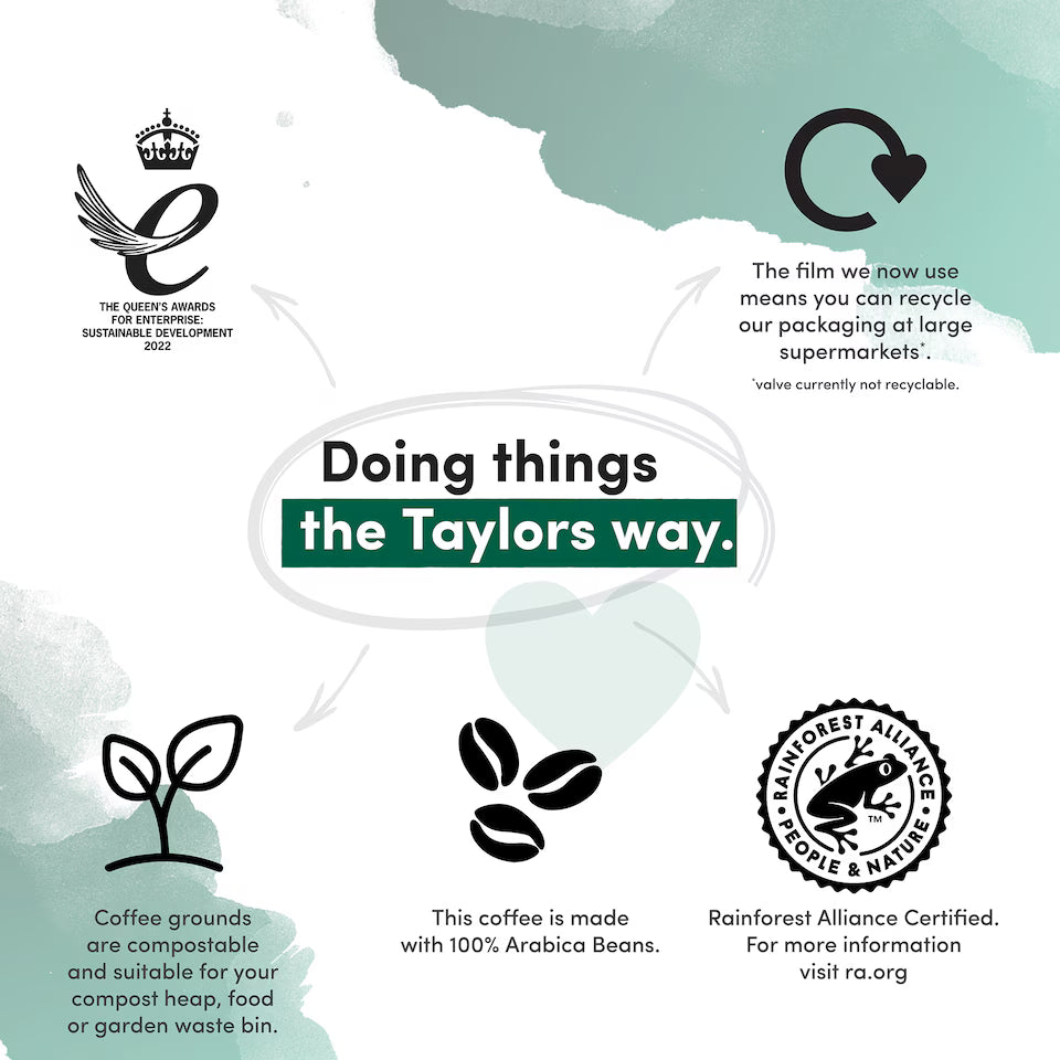 Taylors coffee roasted for rich, deep character