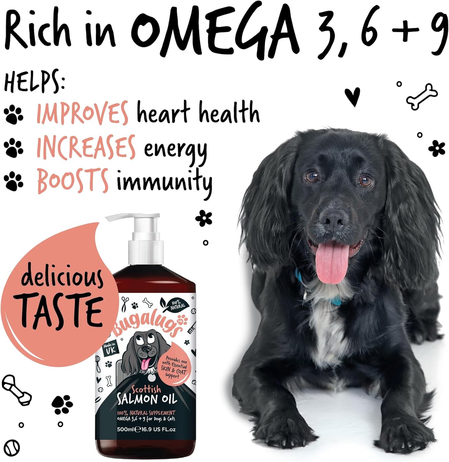 Salmon oil supplement to relieve itchy skin in dogs and cats