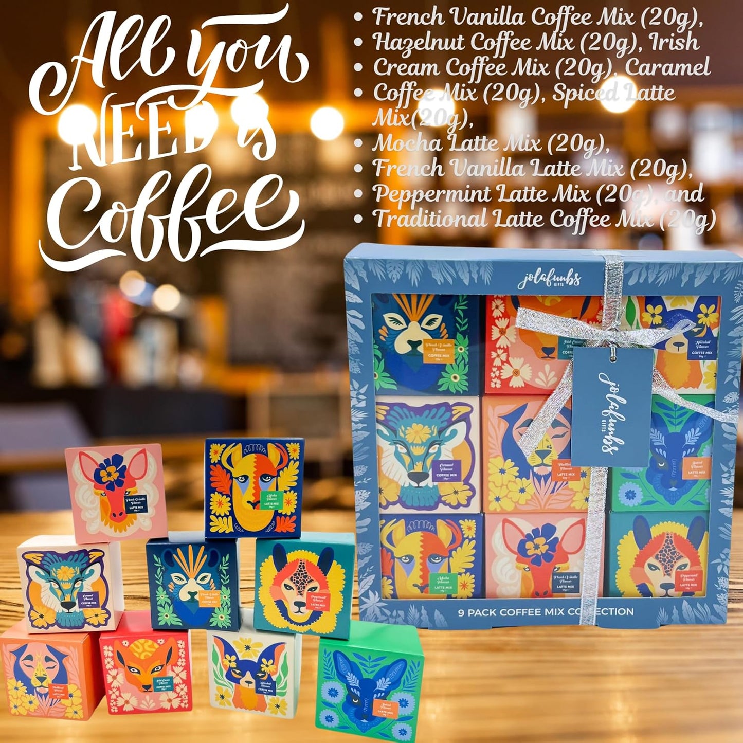 Instant coffee gift set ideal for office or home, offering convenience and flavour