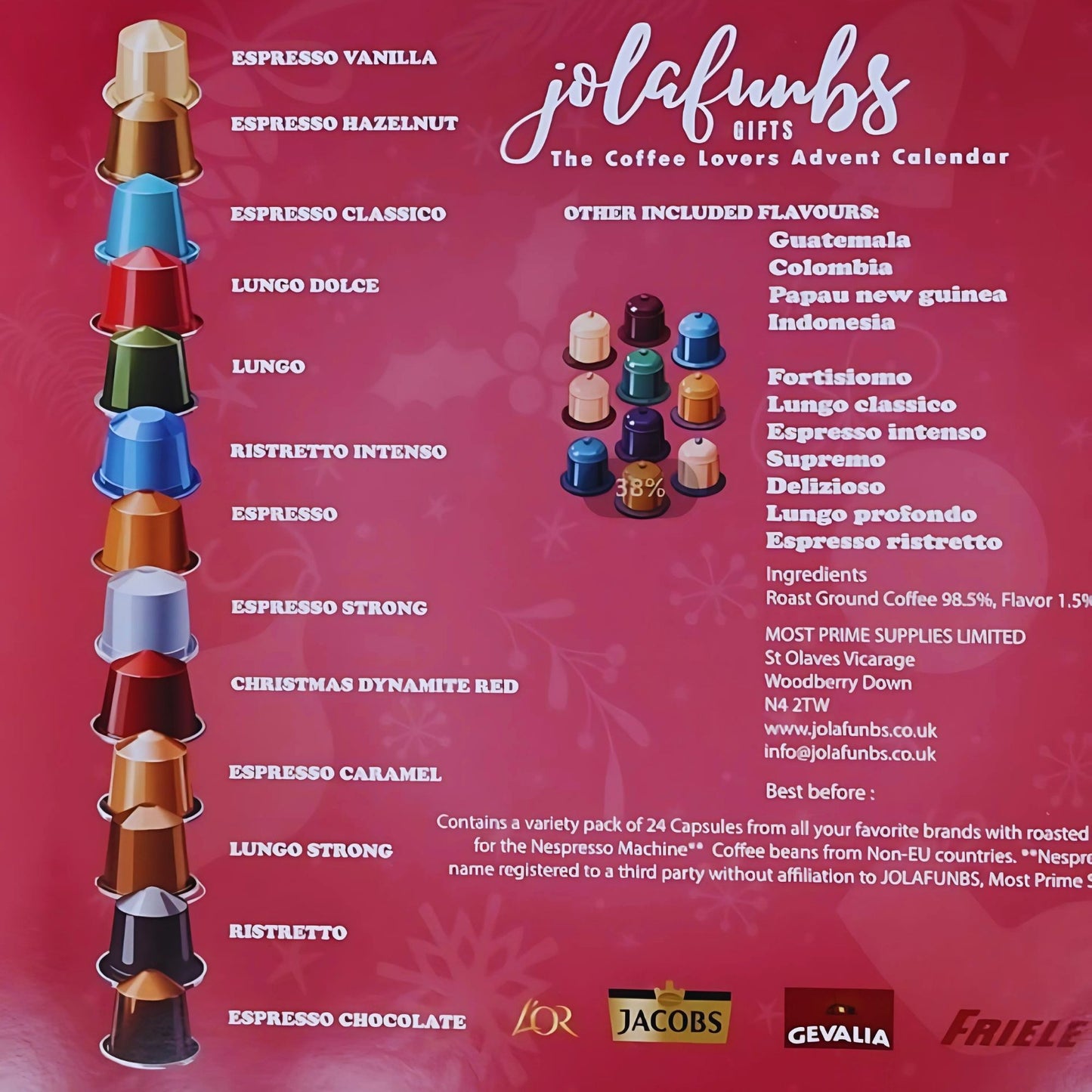 JOLAFUNBS coffee advent calendar 24 flavours