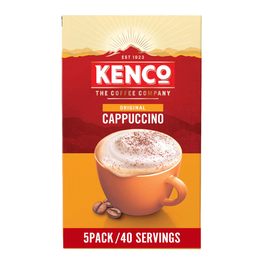 Barista-style Kenco Cappuccino coffee with creamy froth