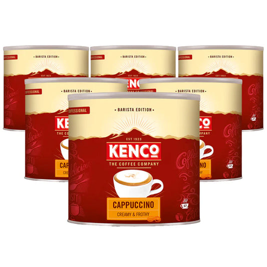 Case of 6 Kenco Cappuccino Instant Coffee Tins