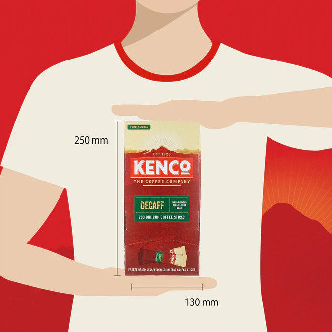 Easy-to-prepare Kenco Decaf Coffee Sticks dissolve quickly in hot water
