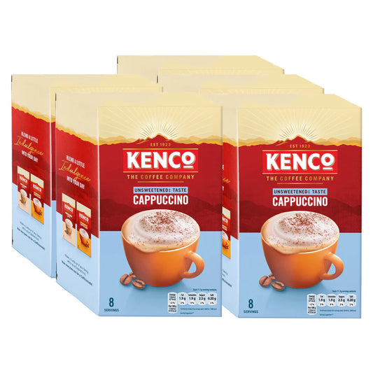 Kenco Unsweetened Cappuccino Instant Coffee Sachets with no added sugar